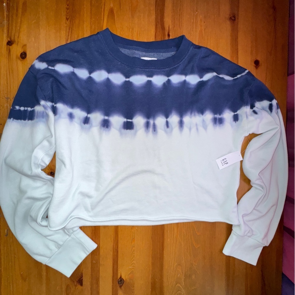 Gap teen tie dye cropped sweatshirt